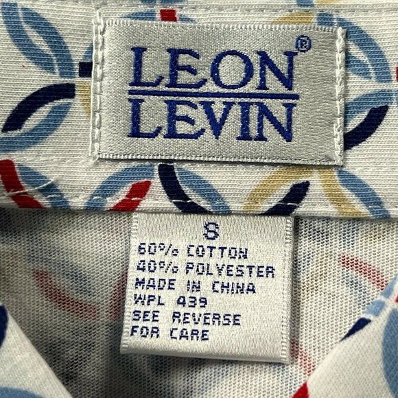New Leon Levine Polo Shirt Women's Small Short Sleeve Blouse Circles Rin… - Picture 3 of 8
